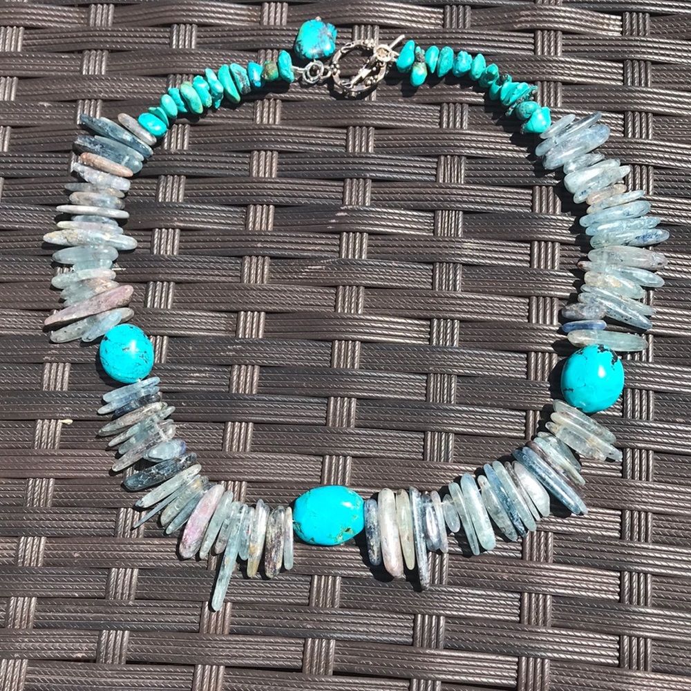 Handmade Genuine Turquoise Statement Necklace - Picture 4 of 9